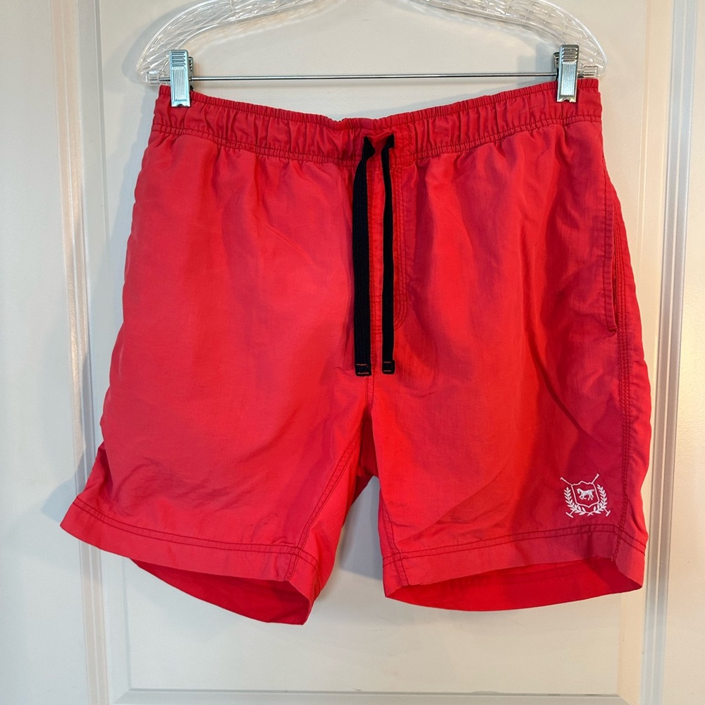 THRE3 Clothing Red Swim Trunks, Medium